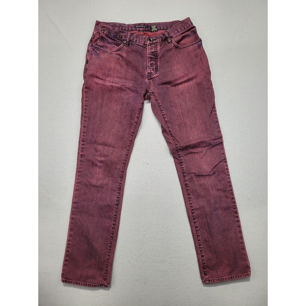 John Varvatos Mens Jeans 33x32 Bowery Straight Purple Red Denim